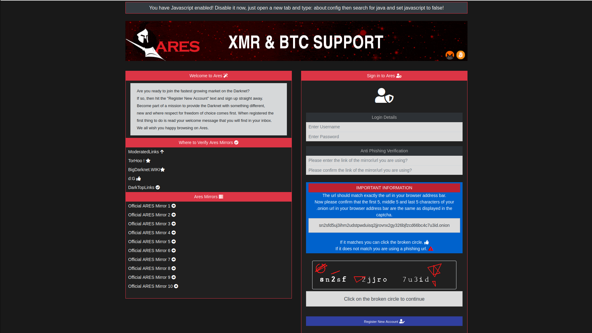 Ares Market Interface
